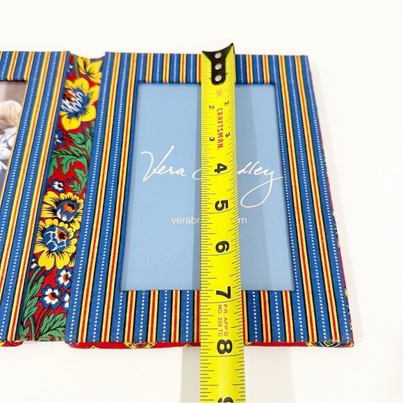 Vera Bradley Vintage Double Photo Striped Floral Garden Fabric Photo Frame - Picture 3 of 9